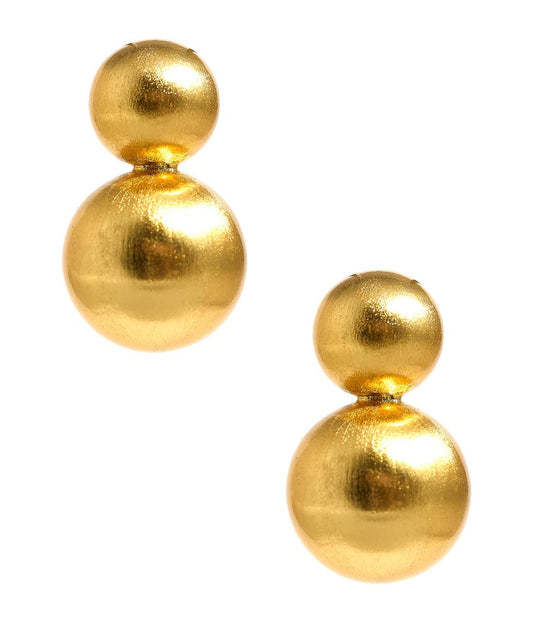 Audrey Large Stud Earrings| Brushed Gold