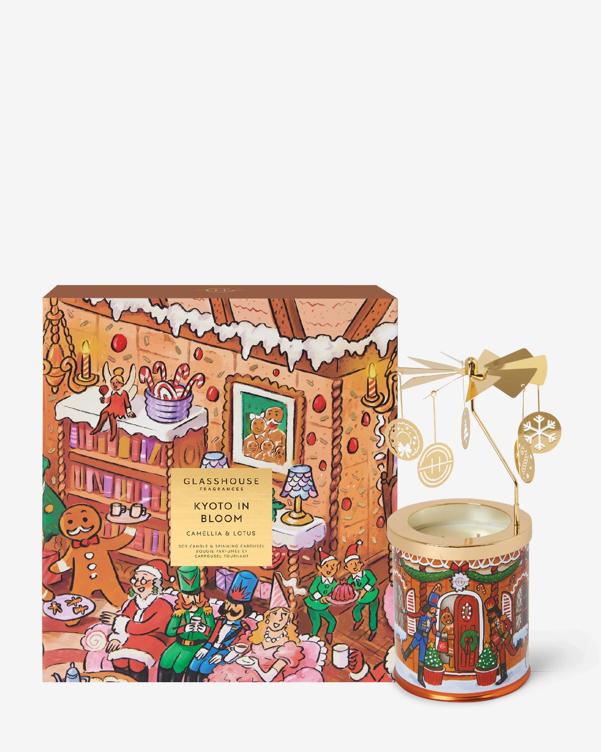 13.4 oz Candle | Kyoto Candle with Spinning Carousel Gift Set