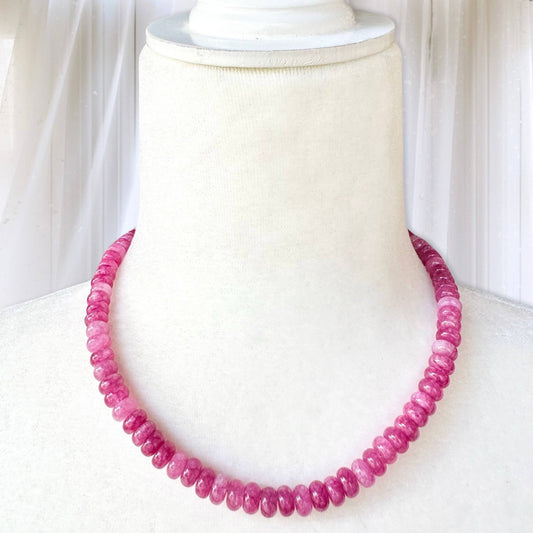 Blushing Jade Necklace, 16"