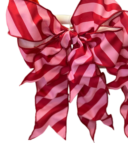 Bow-Holiday Diagonal Stripe