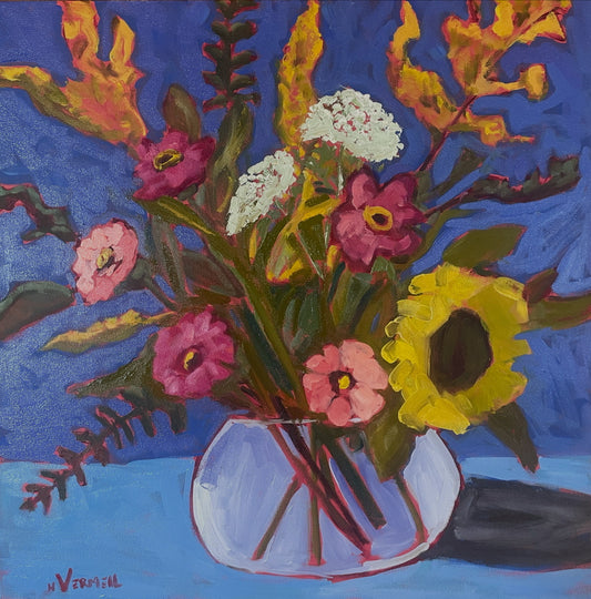 Floral on Blue