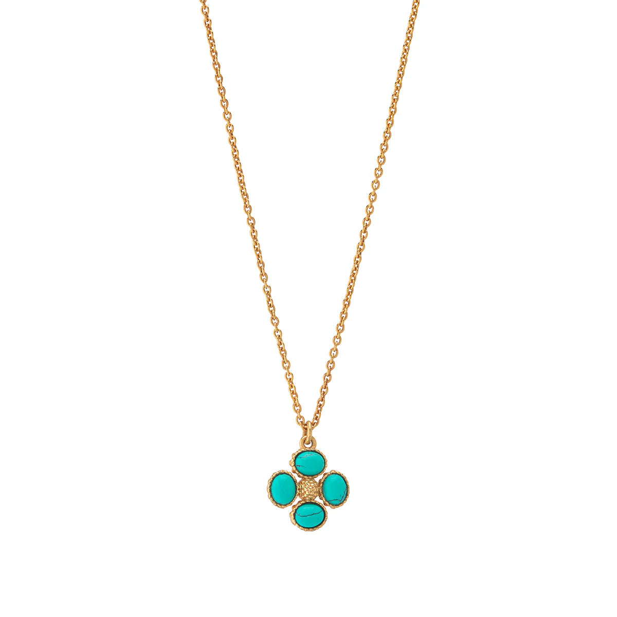 Berry Clover Double Sided Charm, 16" + 2" | Turquoise