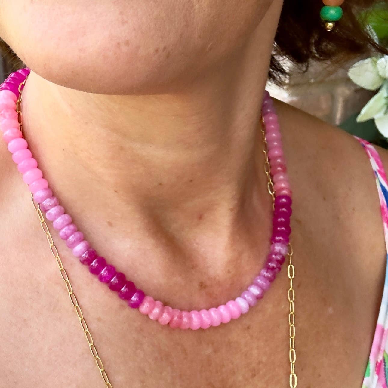 Pretty In Pink Beaded Necklace