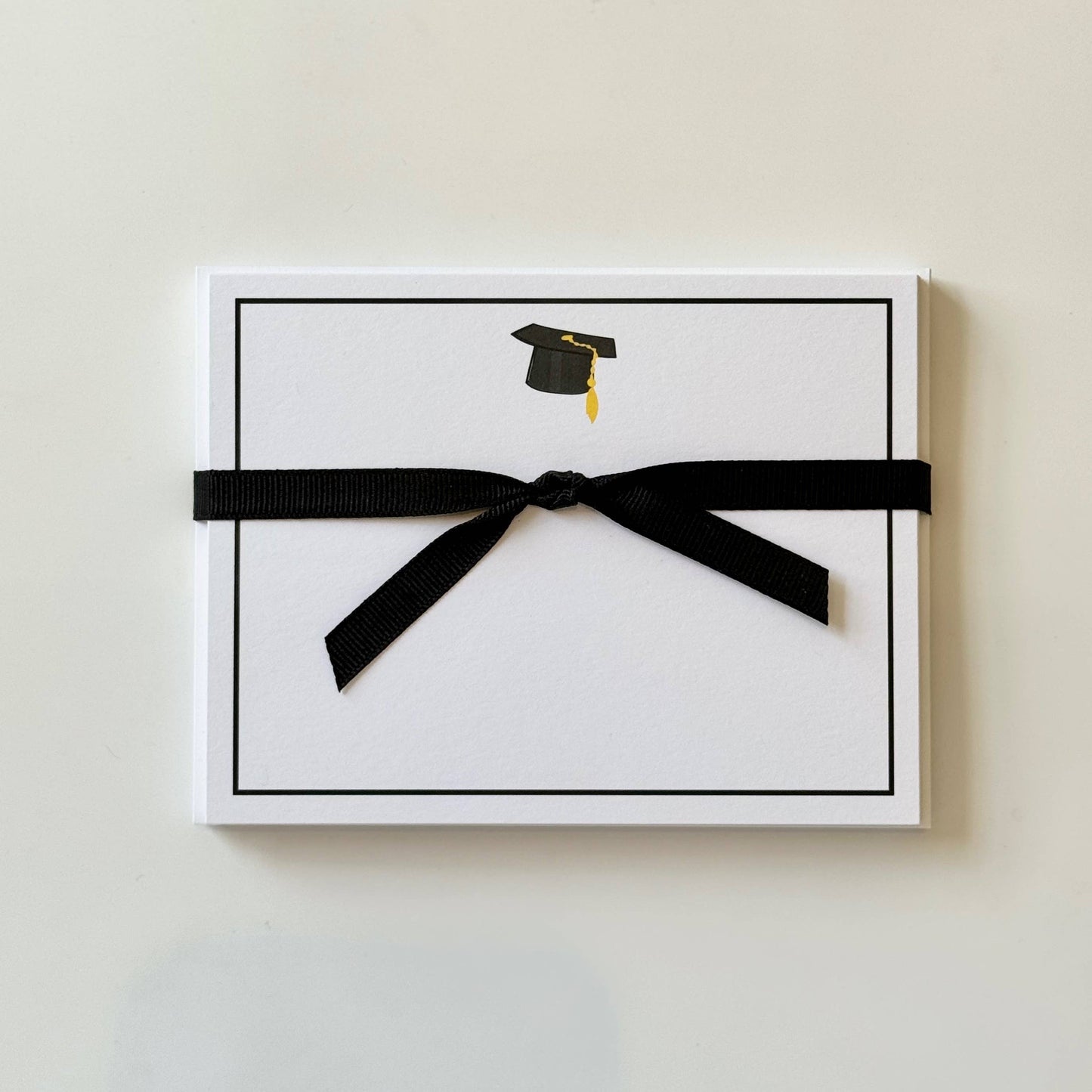 Graduation Cap, Black - Flat Note Cards