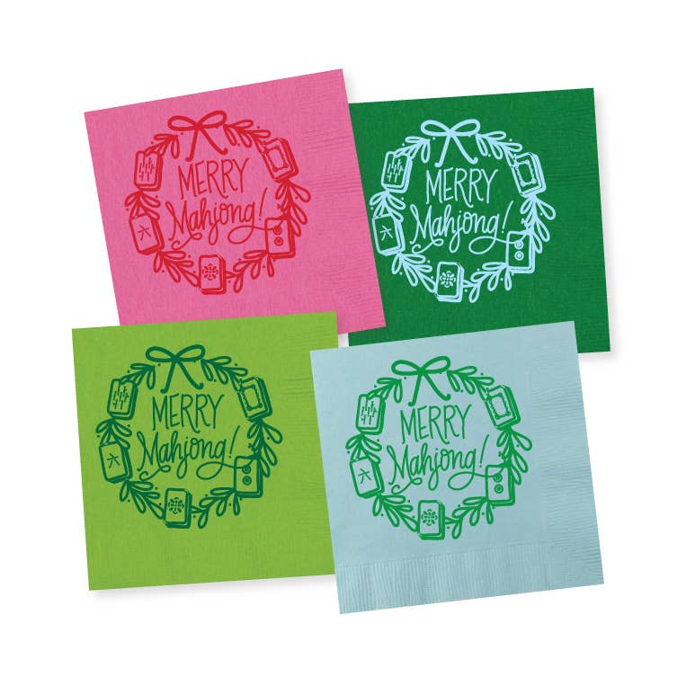 Merry Mahjong | Christmas Napkins, Asst'd Colors