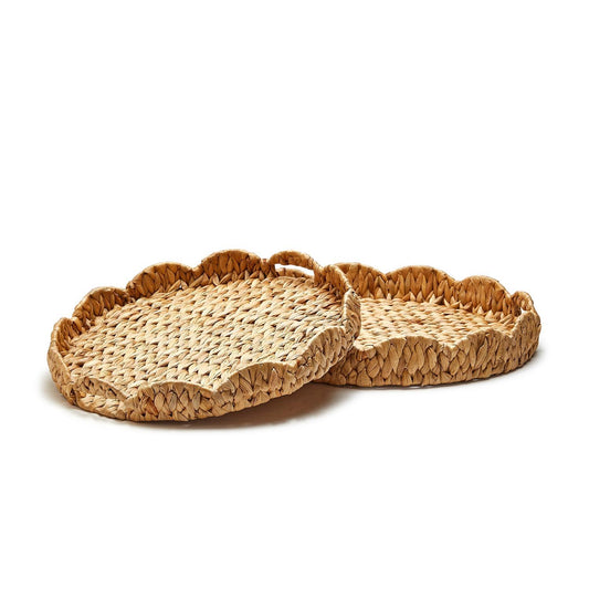 Scalloped Edge Round Tray, Asst'd Sizes