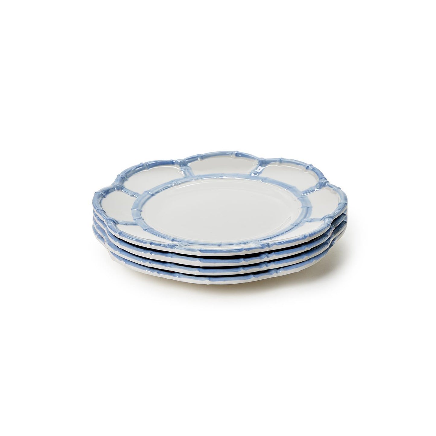 French Blue Bamboo Melamine Salad Plate Set