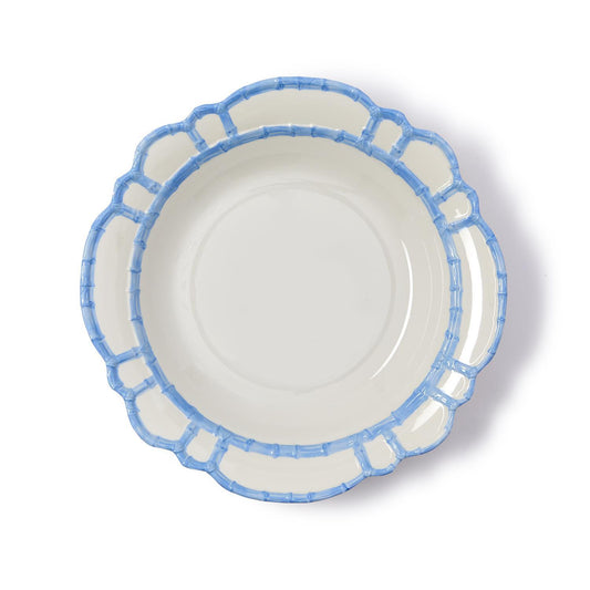 French Blue Bamboo Melamine Serving Bowl