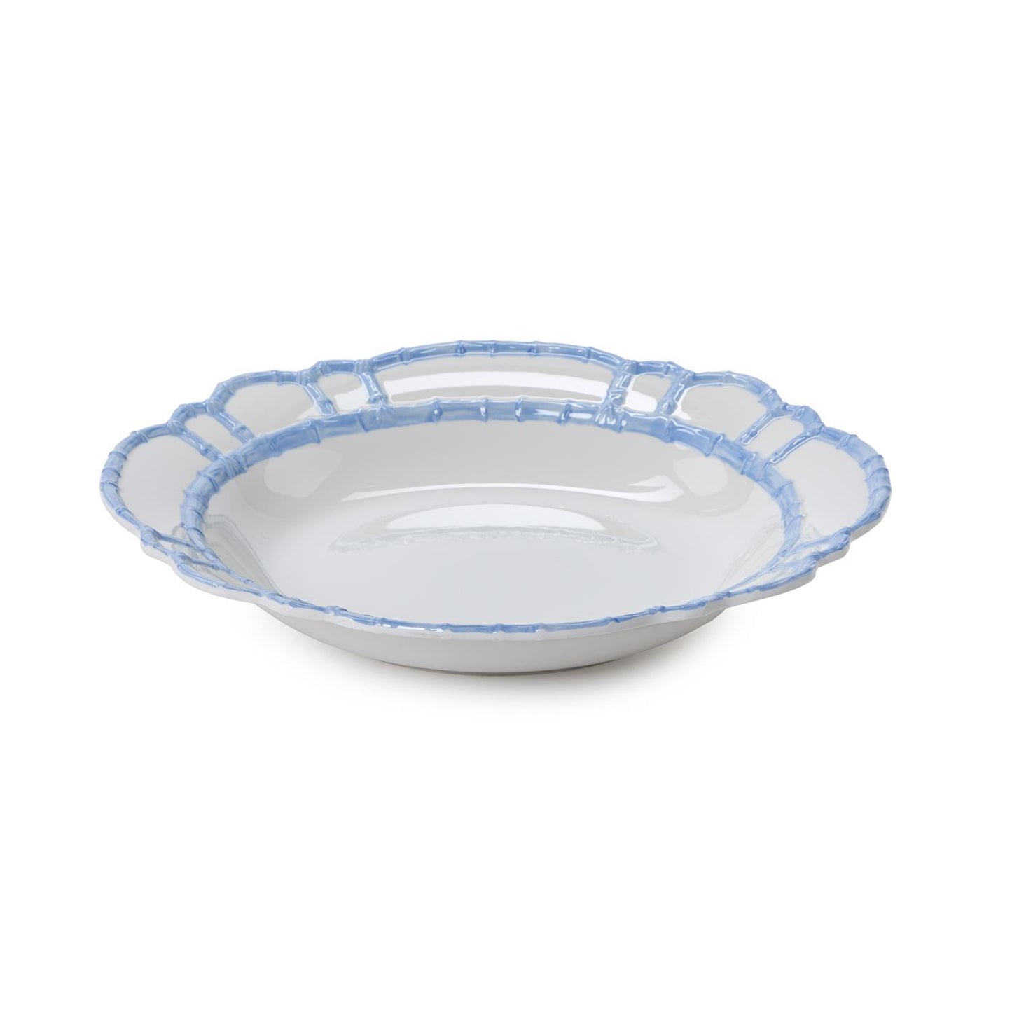 French Blue Bamboo Melamine Serving Bowl
