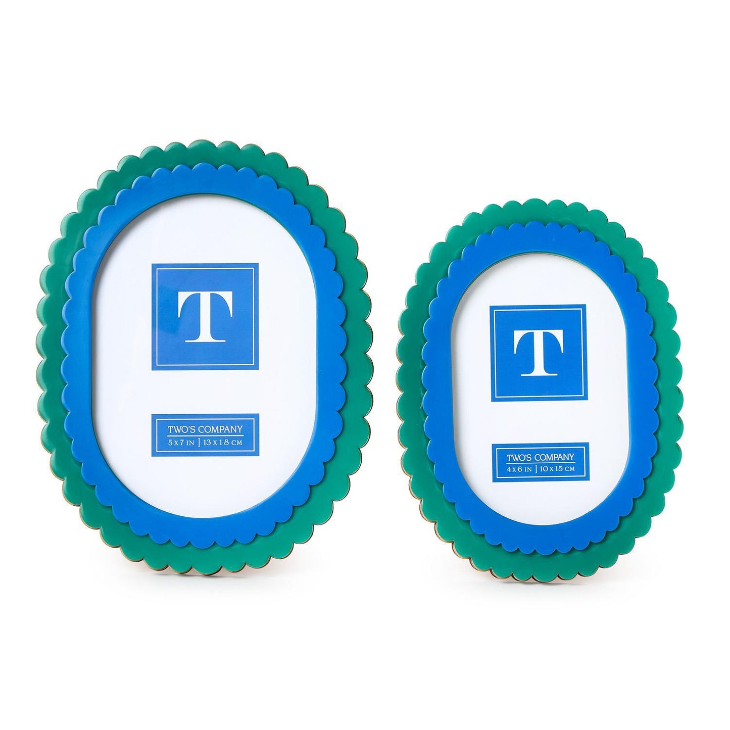 Blue + Green Scallop Frame, Asst'd Sizes