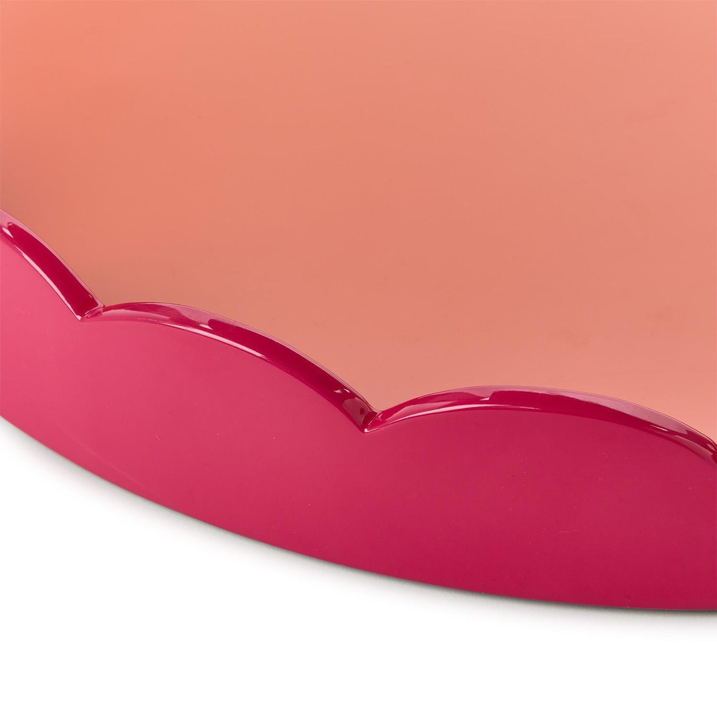 Scallop Pink & Orange Lacquer Tray, Assorted Sizes