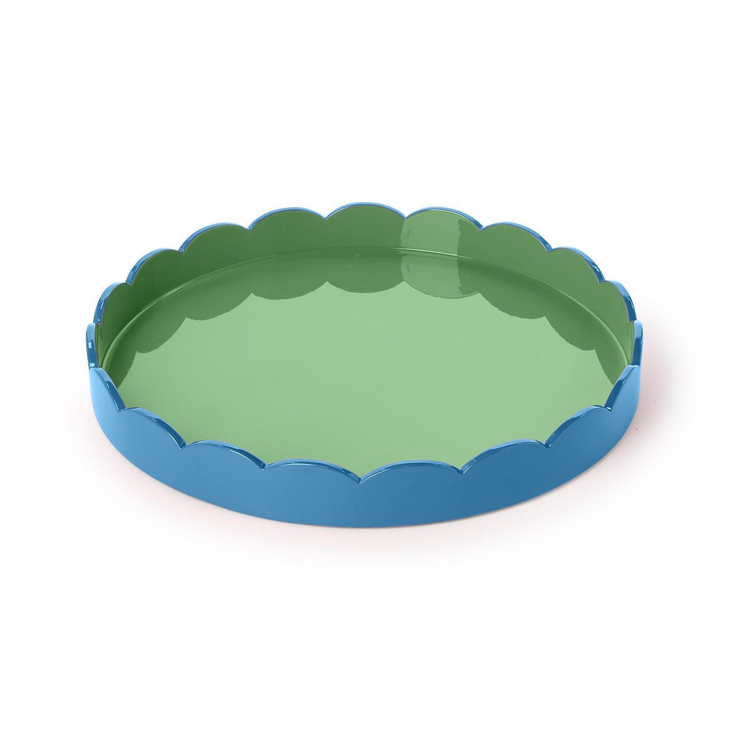 Scallop Blue & Green Lacquer Tray, Assorted Sizes