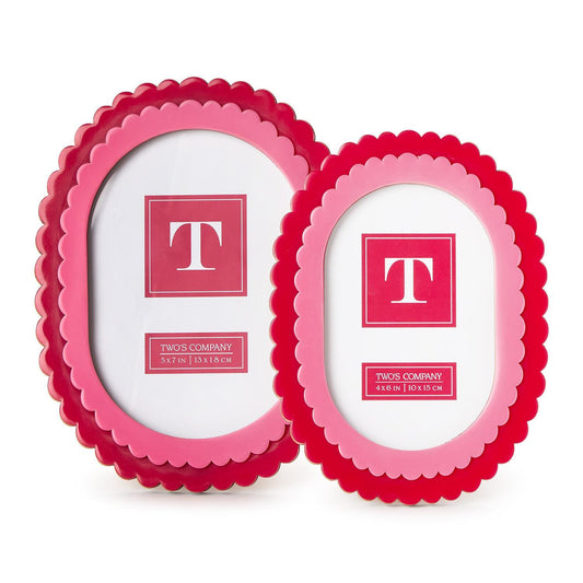 Pink + Red Scallop Frame, Asst'd Sizes
