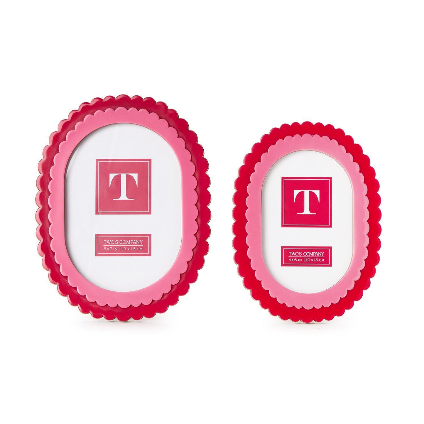 Pink + Red Scallop Frame, Asst'd Sizes