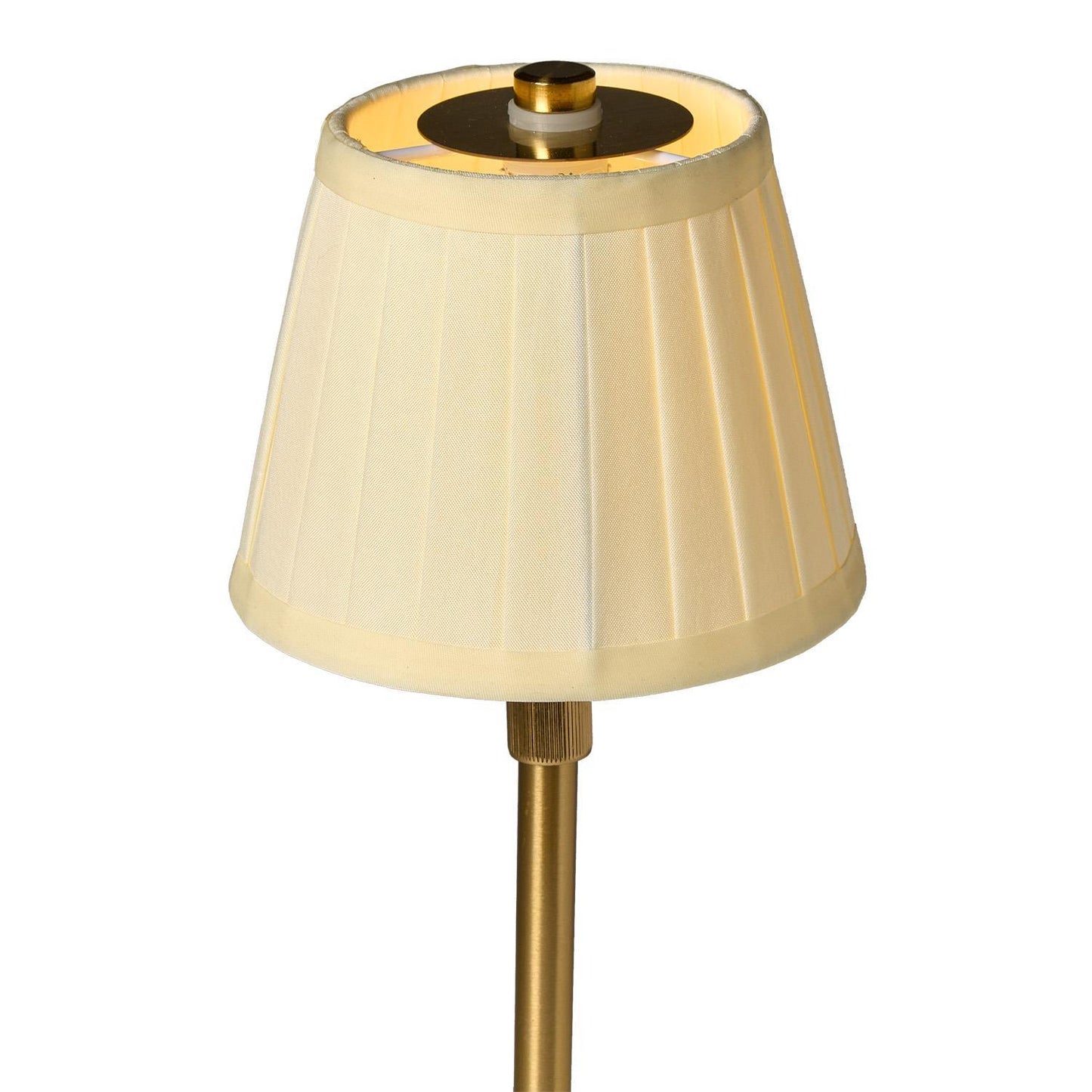LED Cordless Gold Lamp with Pleated Shade
