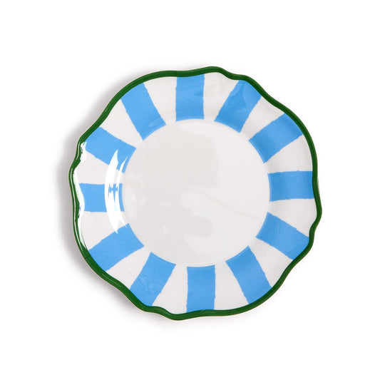 Blue Striped Salad/Dessert Plate