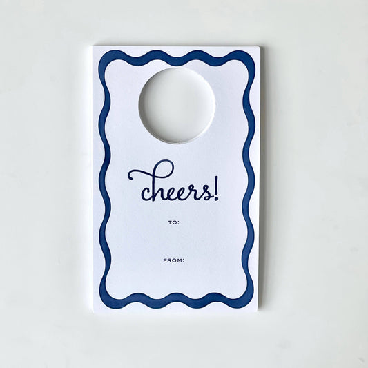 Wine Tags - Navy Ribbon