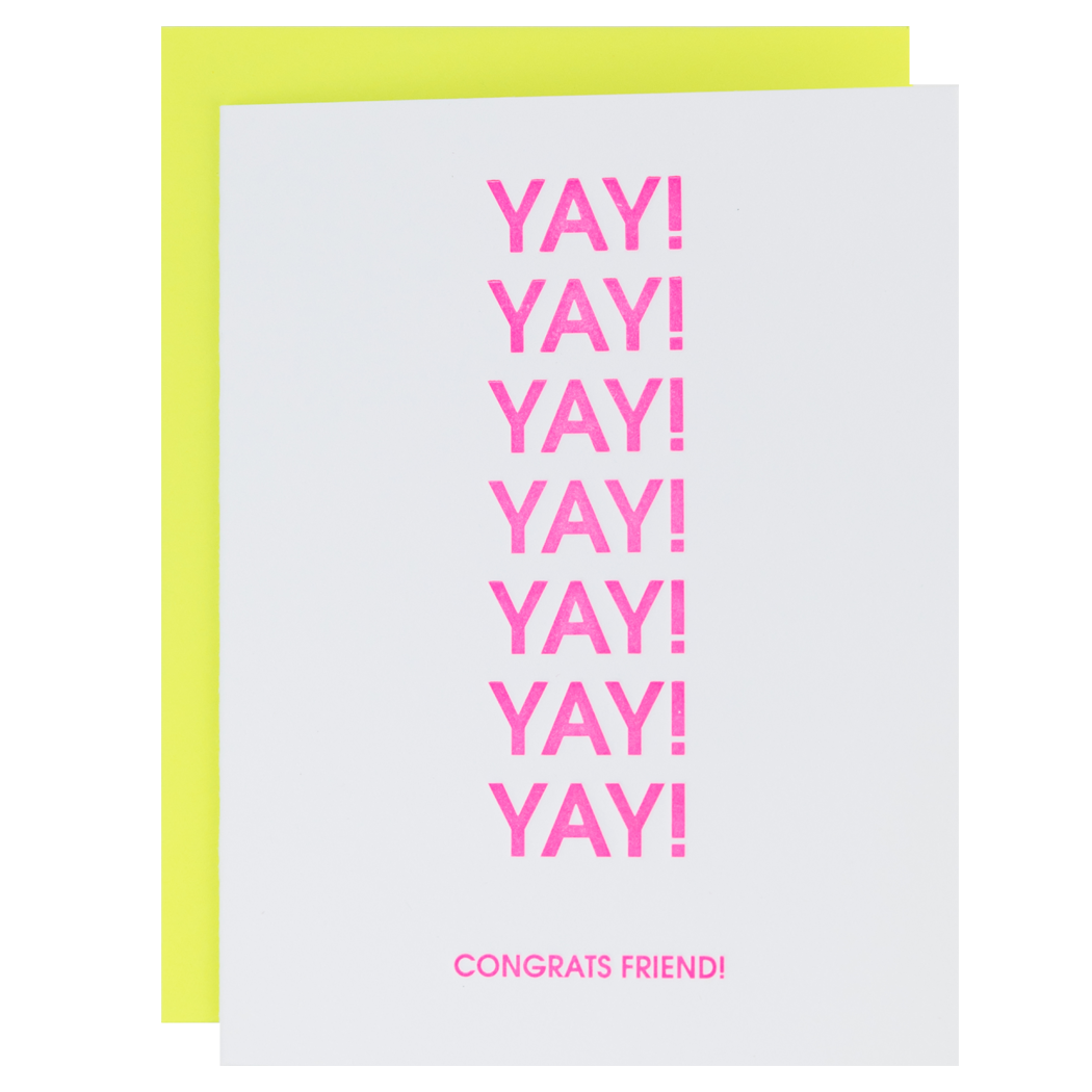 Yay! Yay! Yay! Congrats Friend - Congrats | Celebration Card