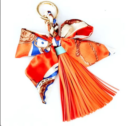 Tassel + Scarf Bag Charm, Assorted Colors