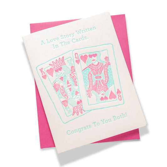 Letterpress Greeting Card | King & Queen of Hearts | Love