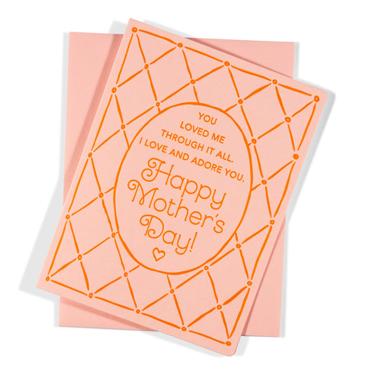 Letterpress Greeting Card | Adore You Mom