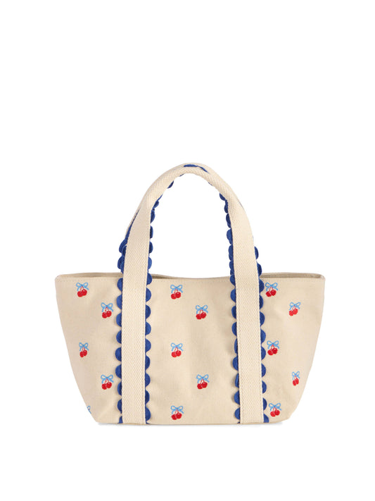 Cherry Icons Mini Tote, Natural