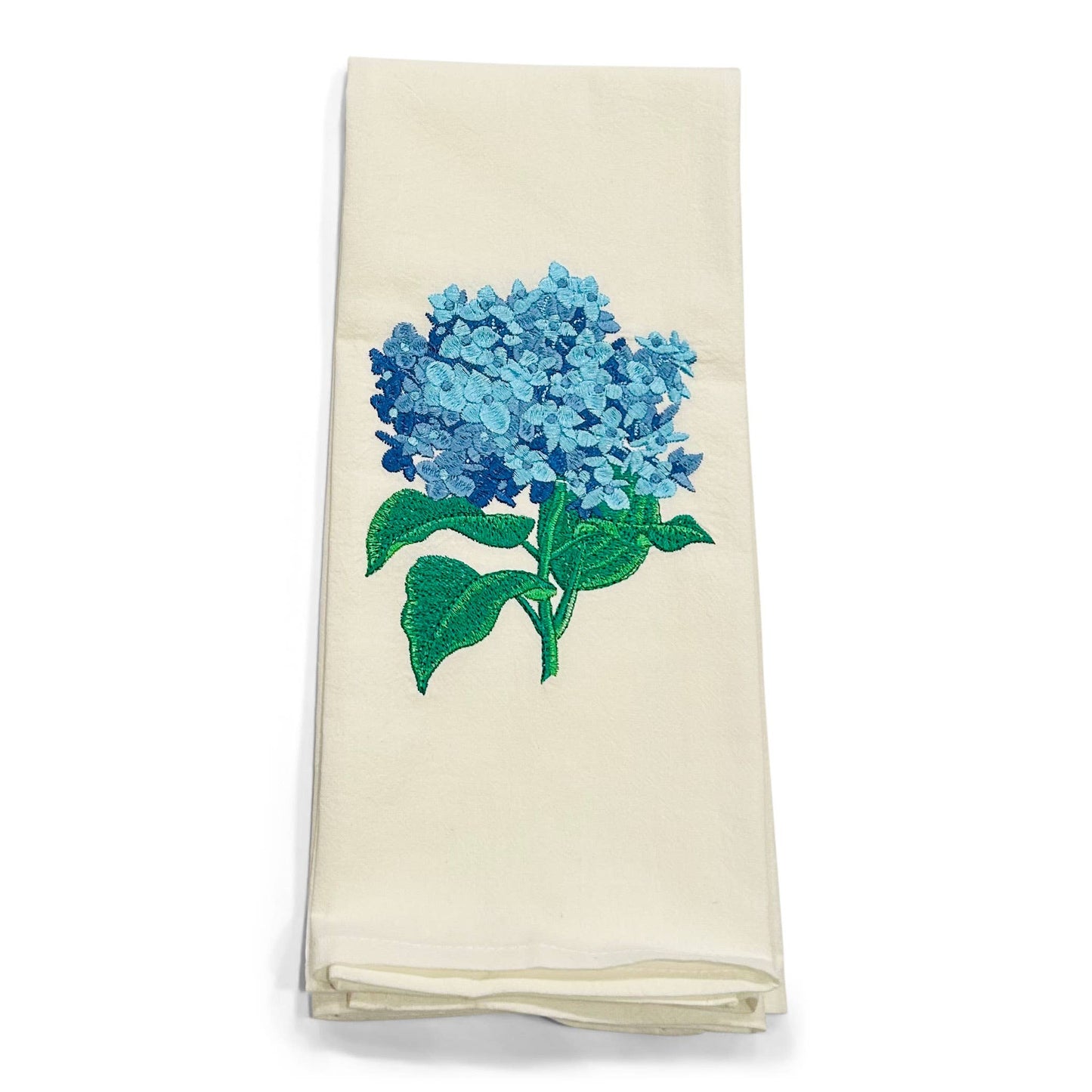 Cut Blue Hydrangea Blossom Cotton Towel