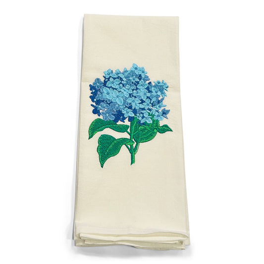 Cut Blue Hydrangea Blossom Cotton Towel