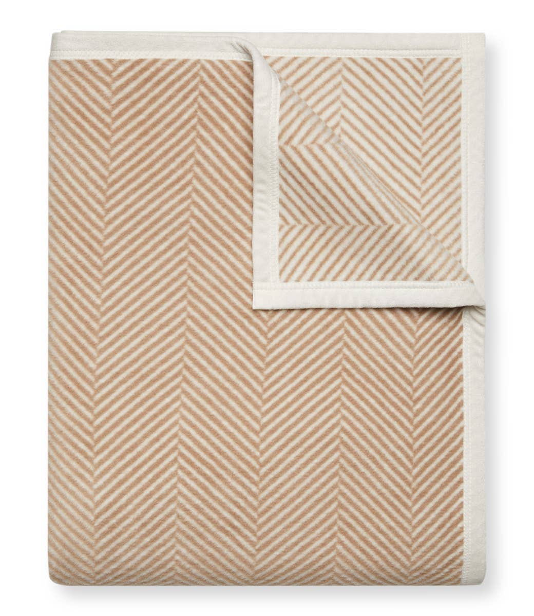Harborview Herringbone Tan Blanket