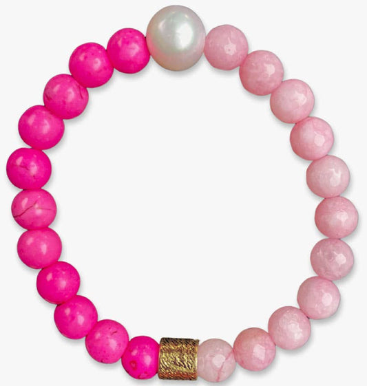 Seaside Beaded Bracelet - Pink