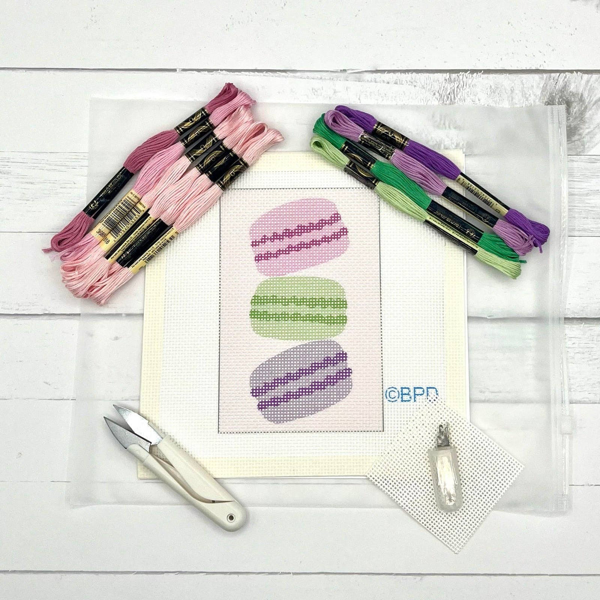 Paris Macarons Needlepoint Design
