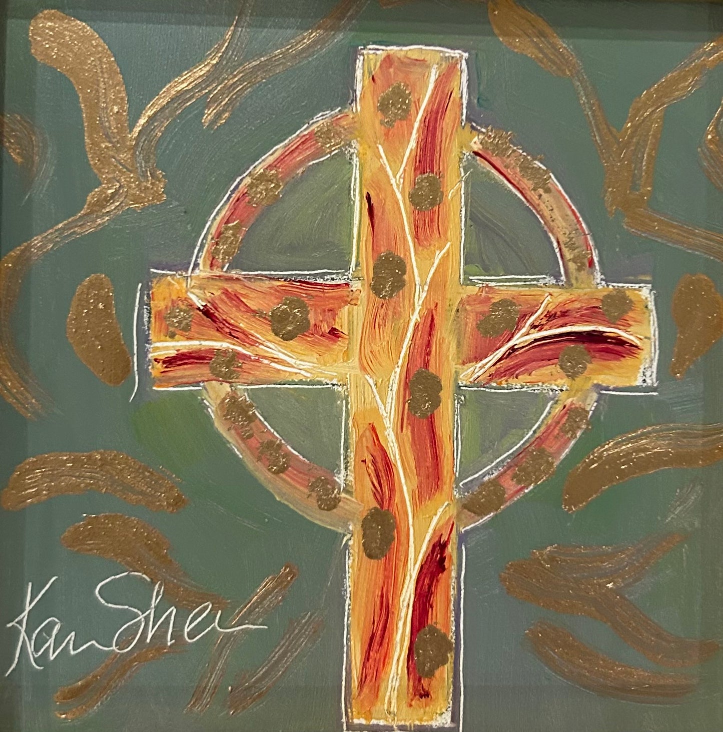 Orange and Gold Cross