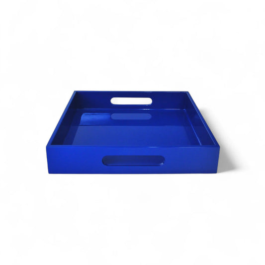 Large Square Serving Tray, Blue