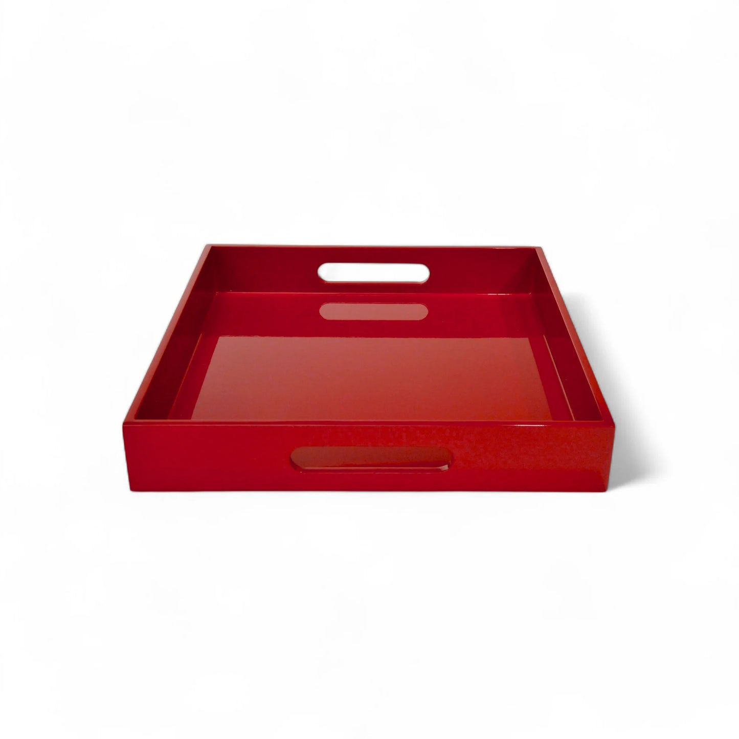 Large Square Serving Tray, Red