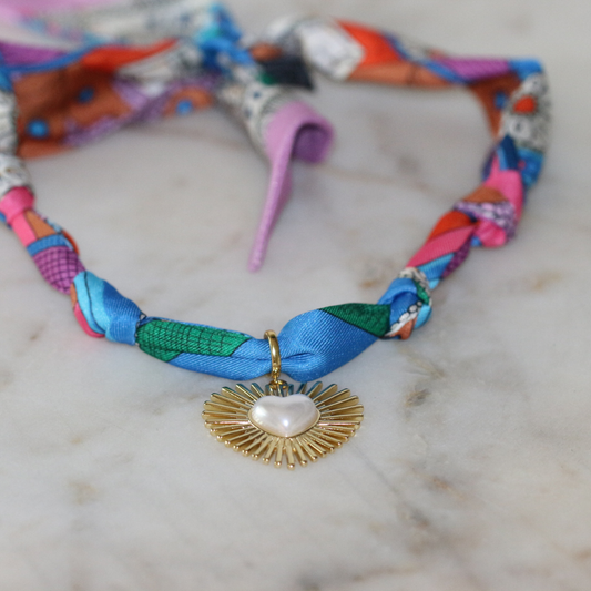 Sunburst Heart Scarf Necklace
