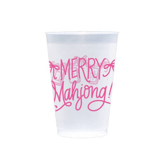 Merry Mahjong Christmas Cups Pink