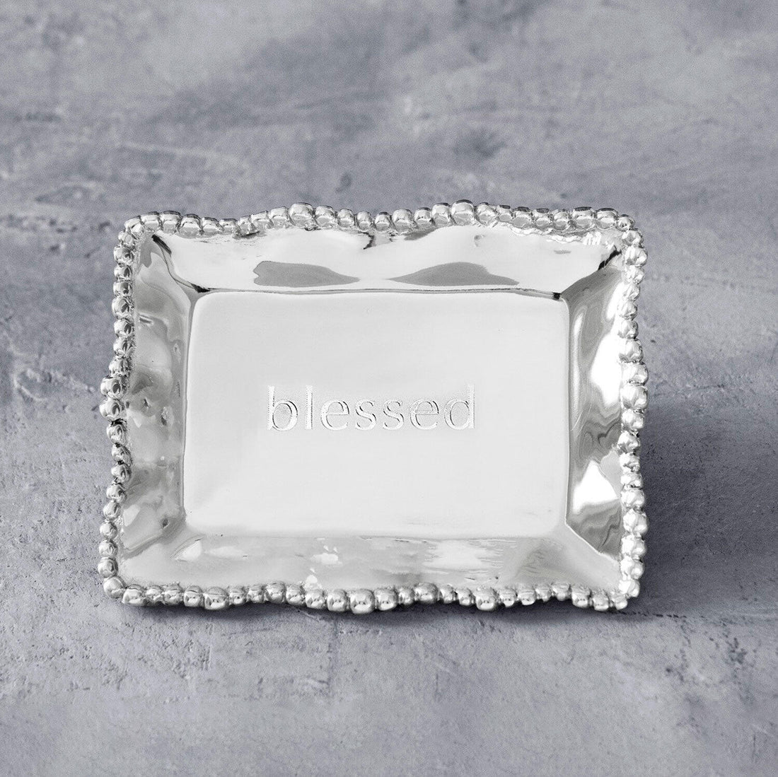 Organic Pearl Engraved Tray "Blessed"