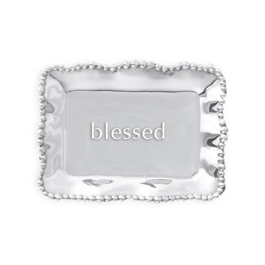 Organic Pearl Engraved Tray "Blessed"