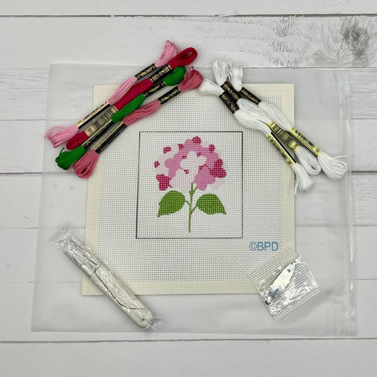 Pink Hydrangea Needlepoint Design