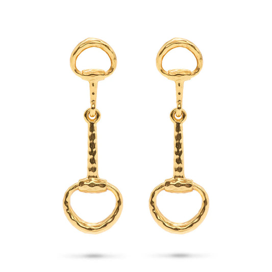Equestrian Snaffle Bit Earrings - Gold