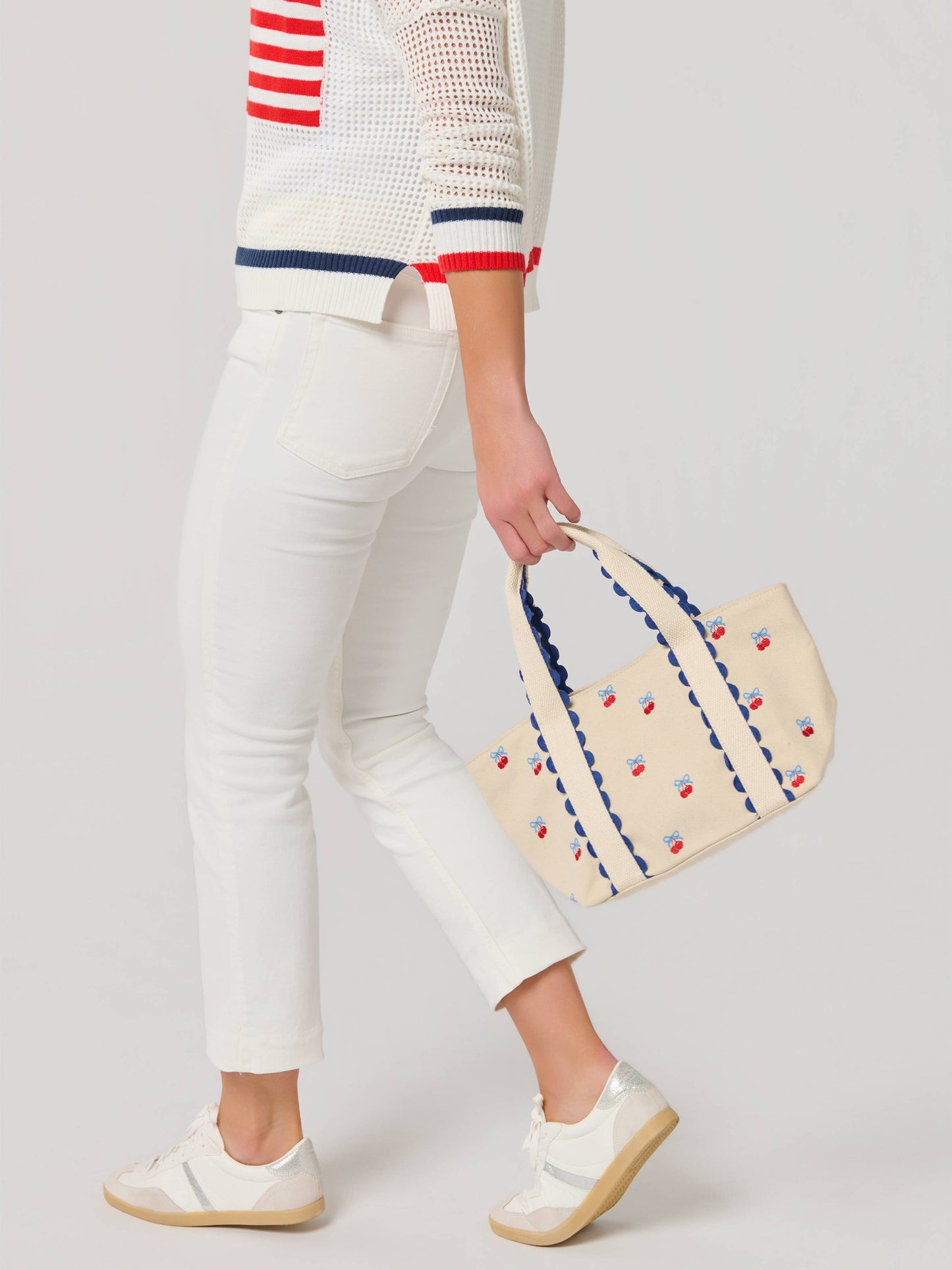 Cherry Icons Mini Tote, Natural