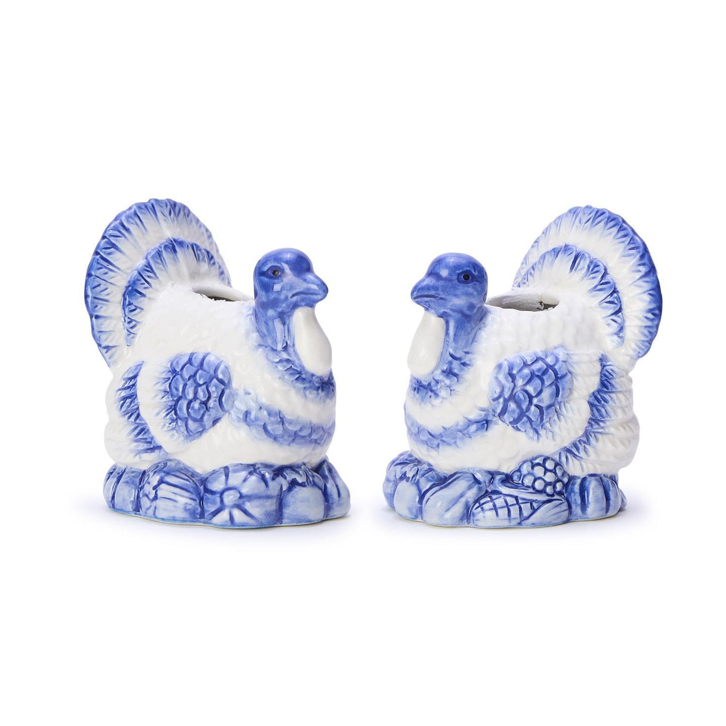 Blue + White Turkey Candleholders