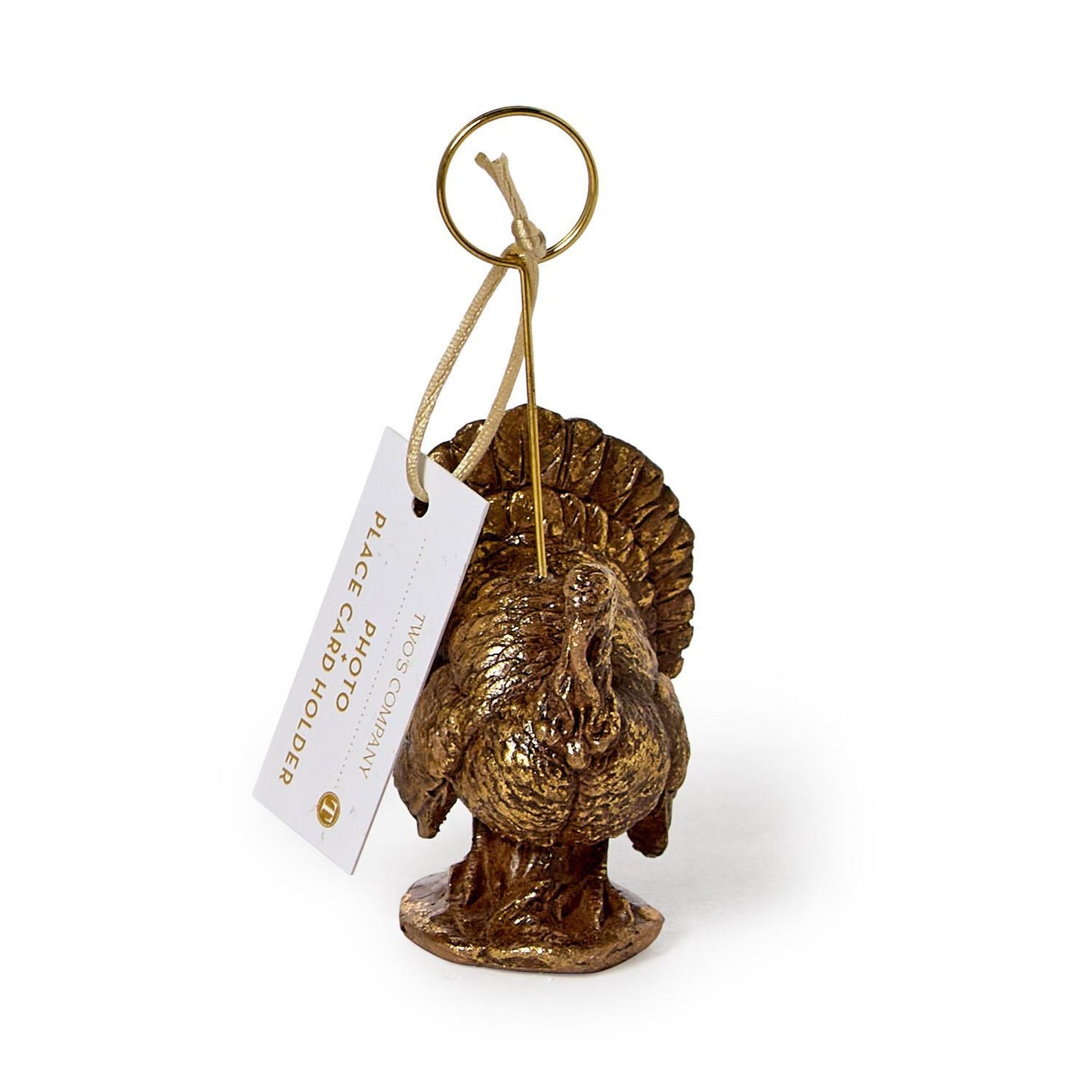 Golden Turkey Place Card Holder