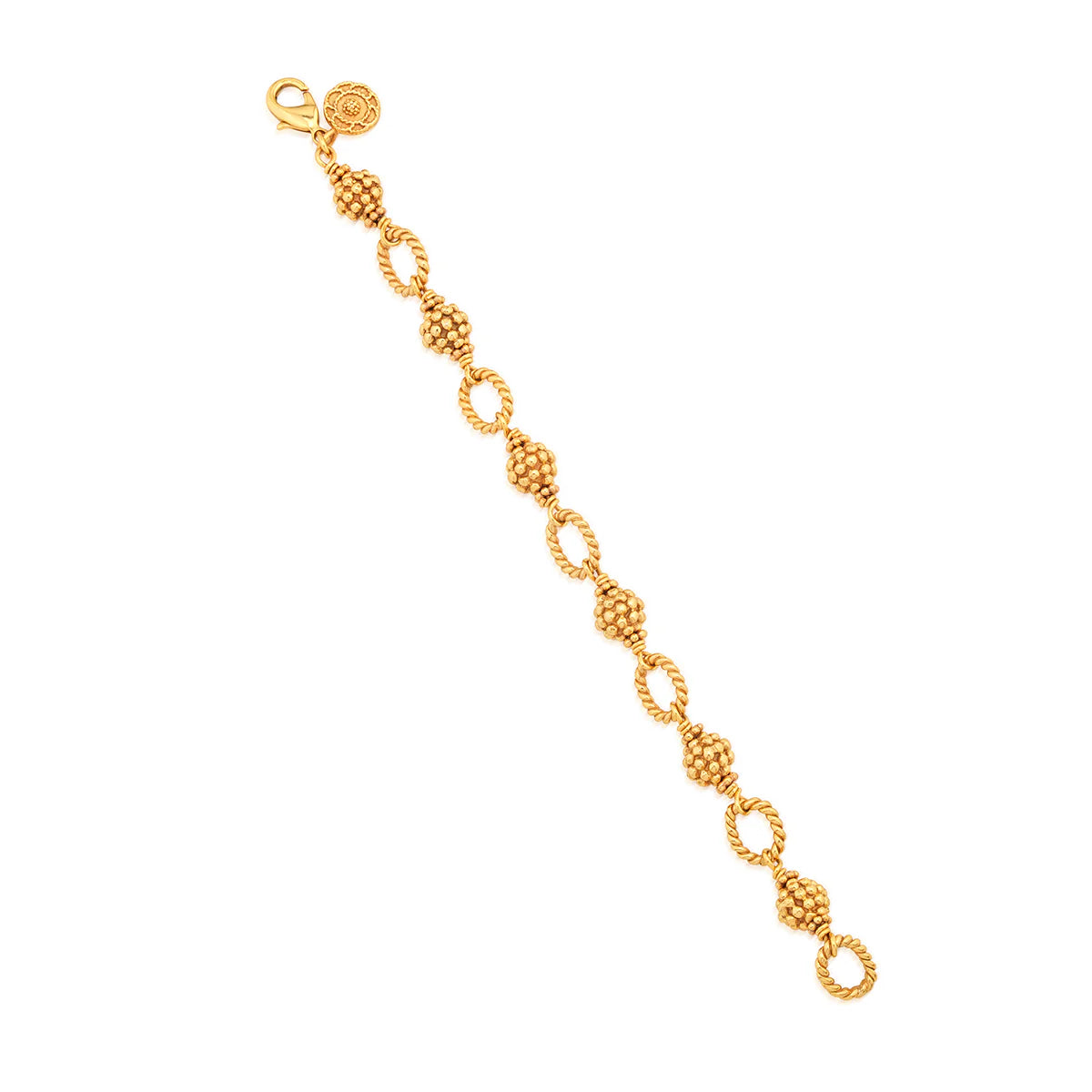 Berry & Bead Bracelet, 7" + 2" | Gold