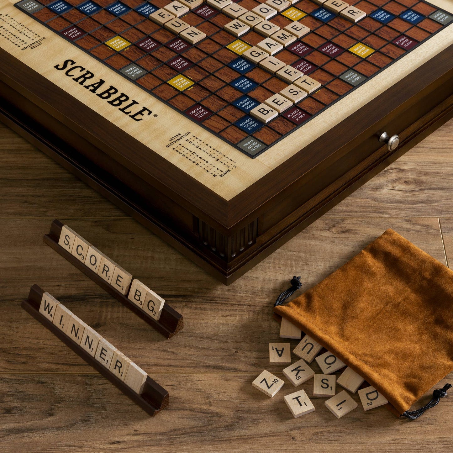 Scrabble Heirloom with Rotating Game Board