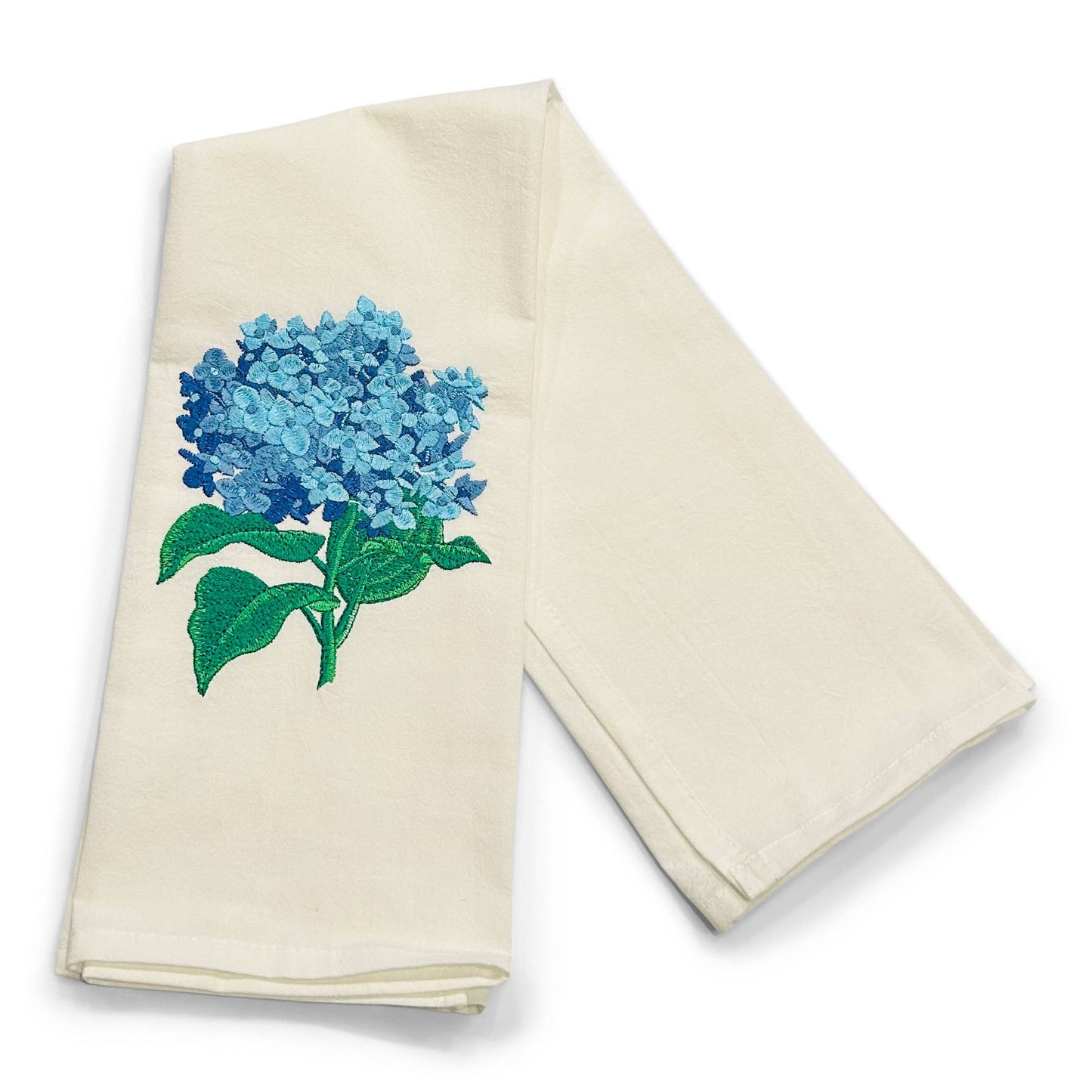 Cut Blue Hydrangea Blossom Cotton Towel