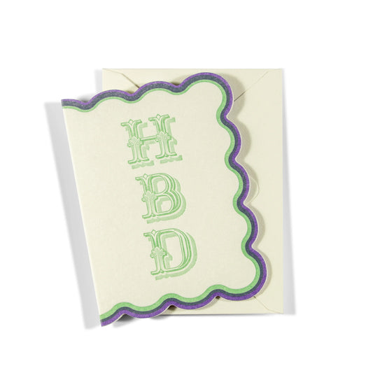 Letterpress Mini Greeting Card | HBD