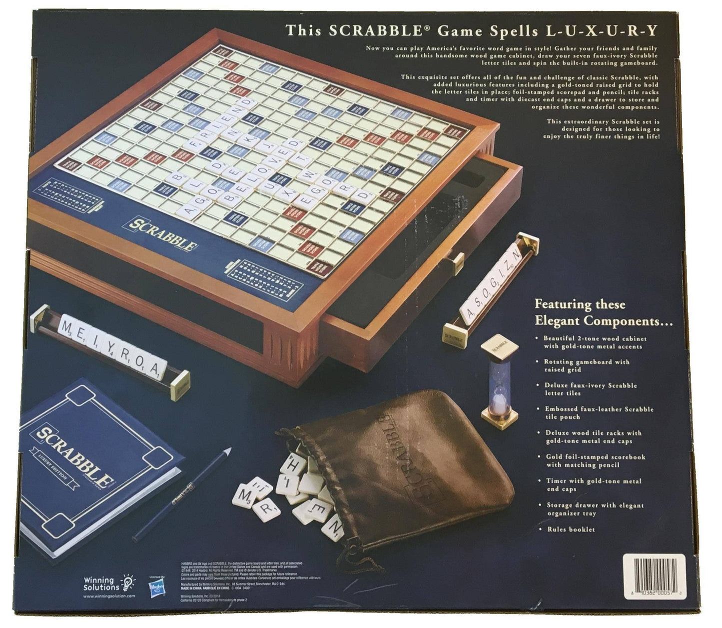 Scrabble Trophy Edition with Rotating Game Board