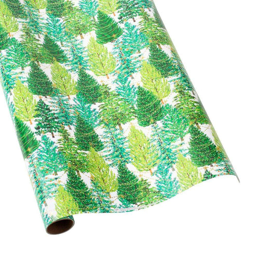 Christmas Trees with Lights Roll Wrap