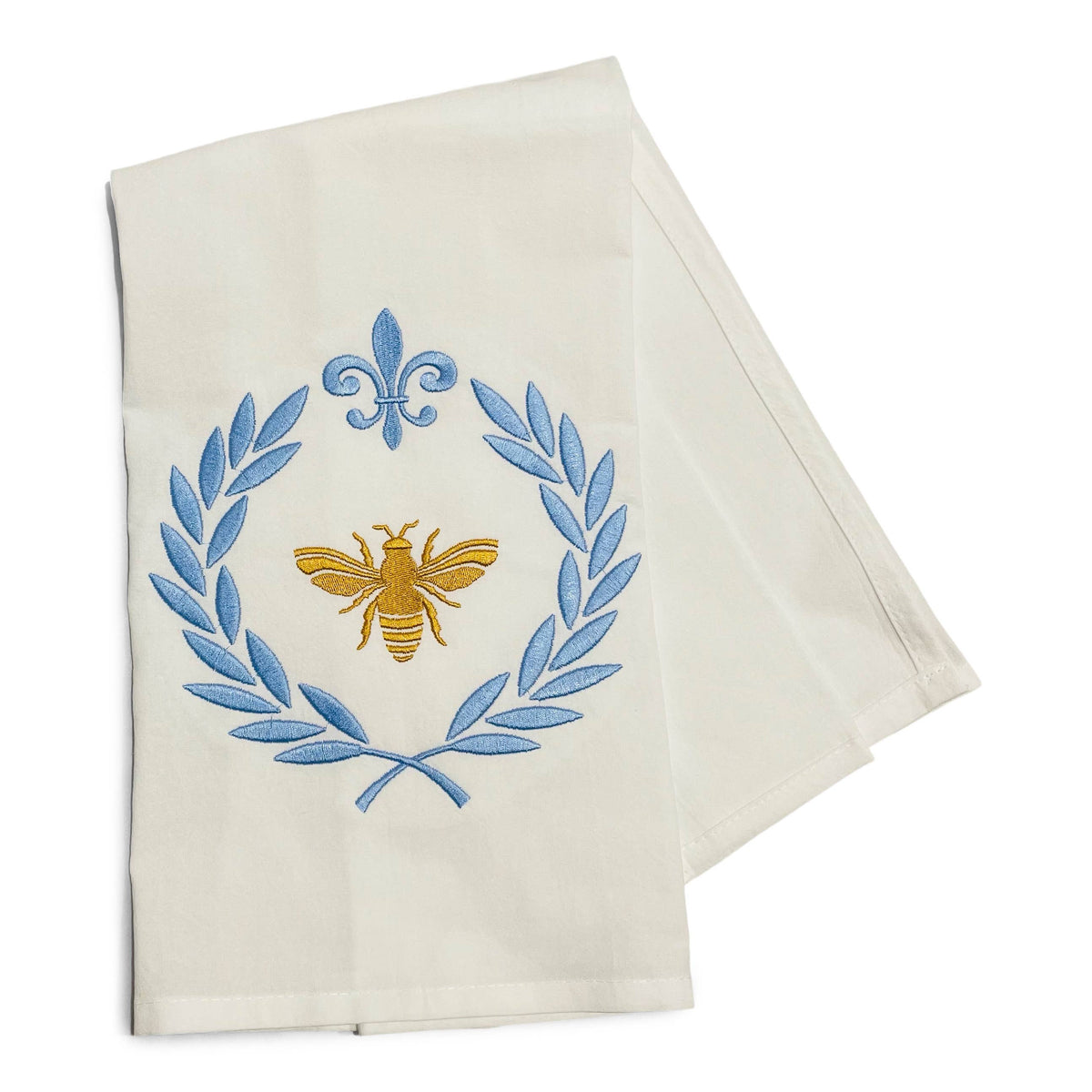 Bee on Laurel Wreath Cotton Towel